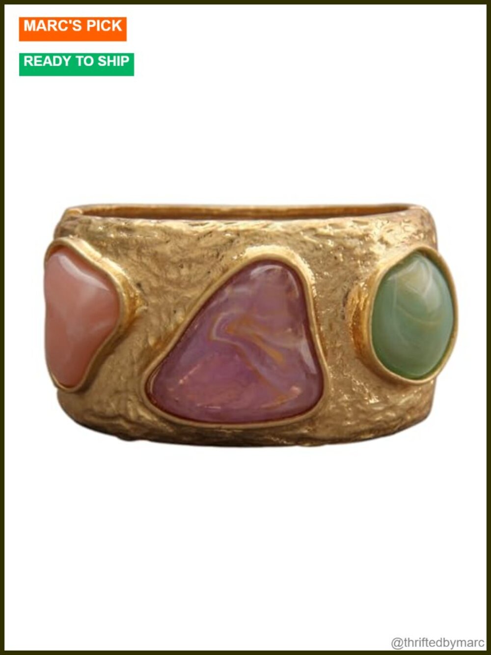 Chunky Gold Plated Cuff Bracelet Adjustable Open Bangle Statement Jewelry